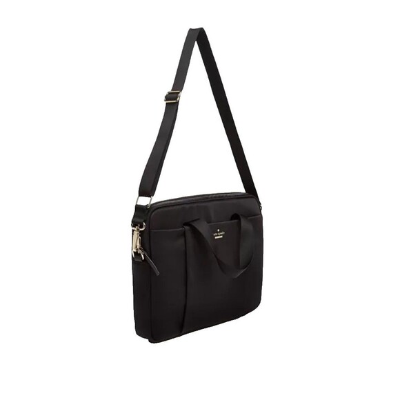Kate Spade Classic Black Nylon Commuter Laptop Computer Work School Shoulder Bag - Picture 2 of 6